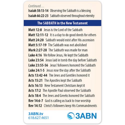 The Sabbath Bible Reference Card Pack - Image 2