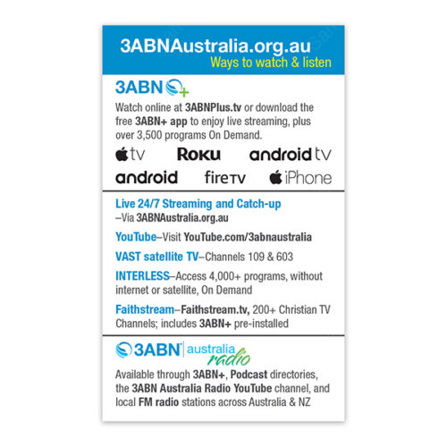 3ABN Australia Share Card (50 pack) - Image 2